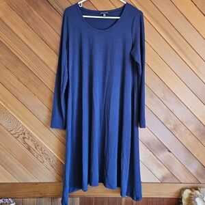 Eileen Fisher Navy Blue Maxi Dress Size Large